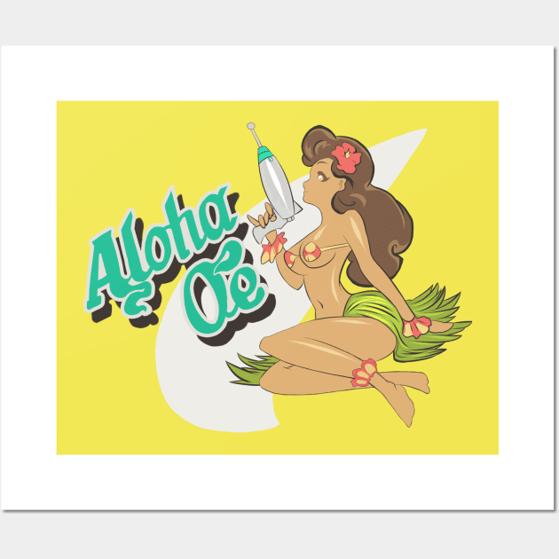 Space Dandy Aloha Oe Wall Art by freezinghot